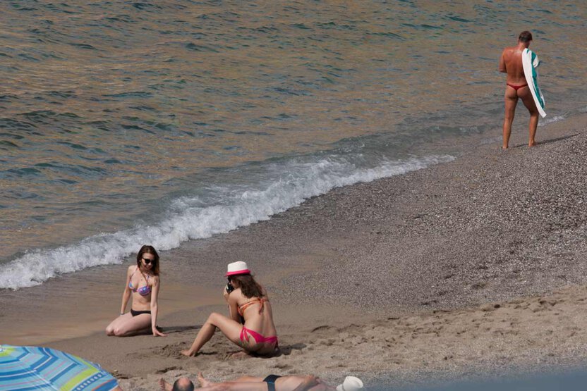 Strandszenen mit Bikini in Kreta