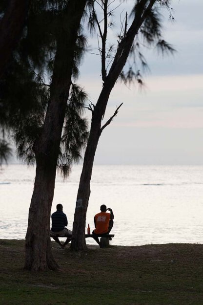 Am Strand von Flic en Flac in Mauritius