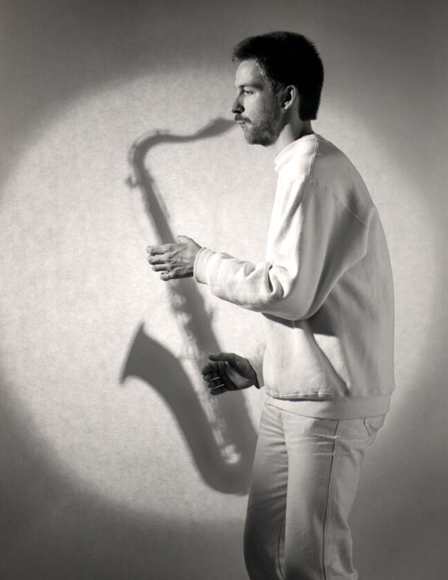 Portrait mit Saxophon